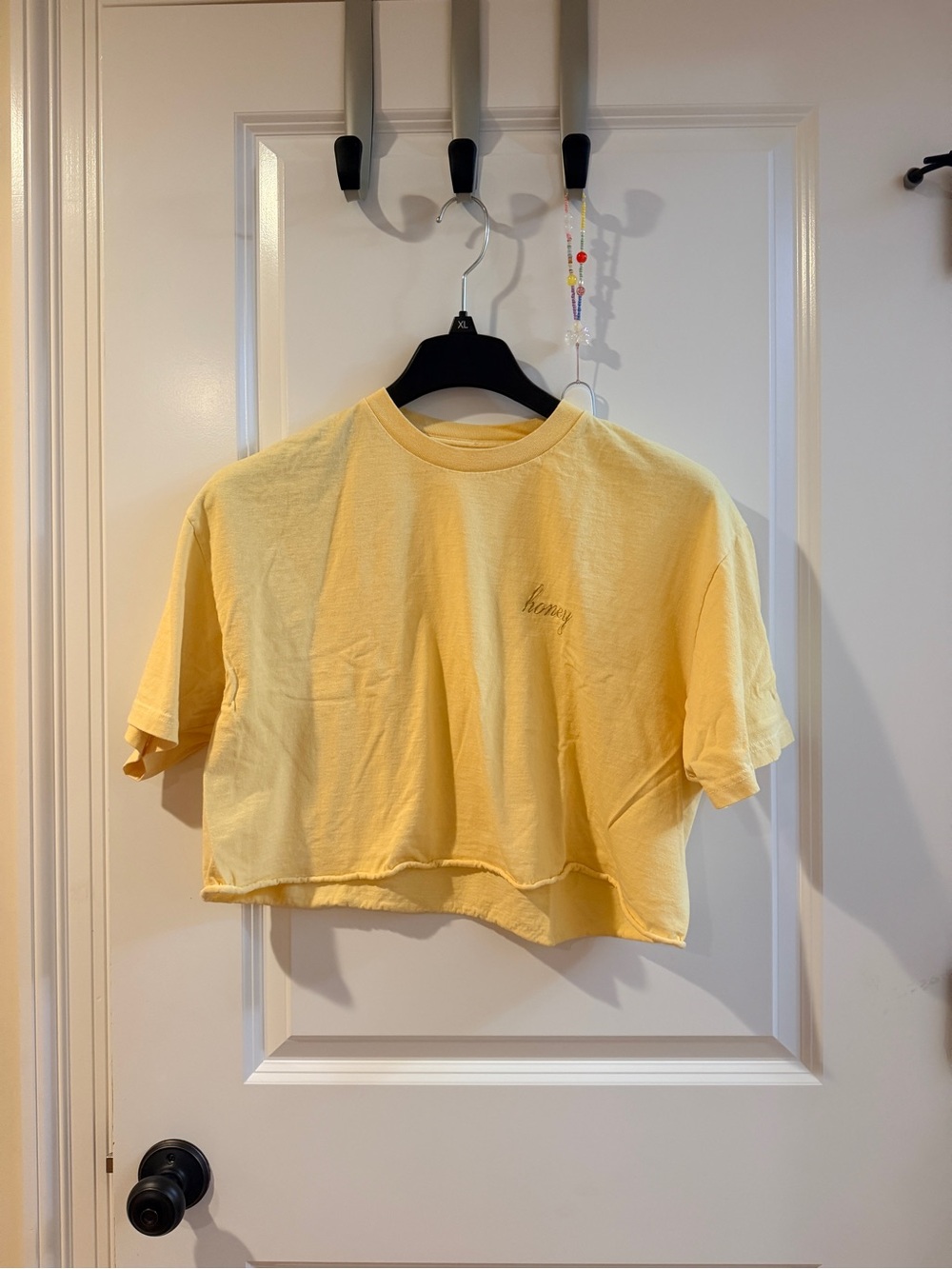 yellow cropped women tshirt one size